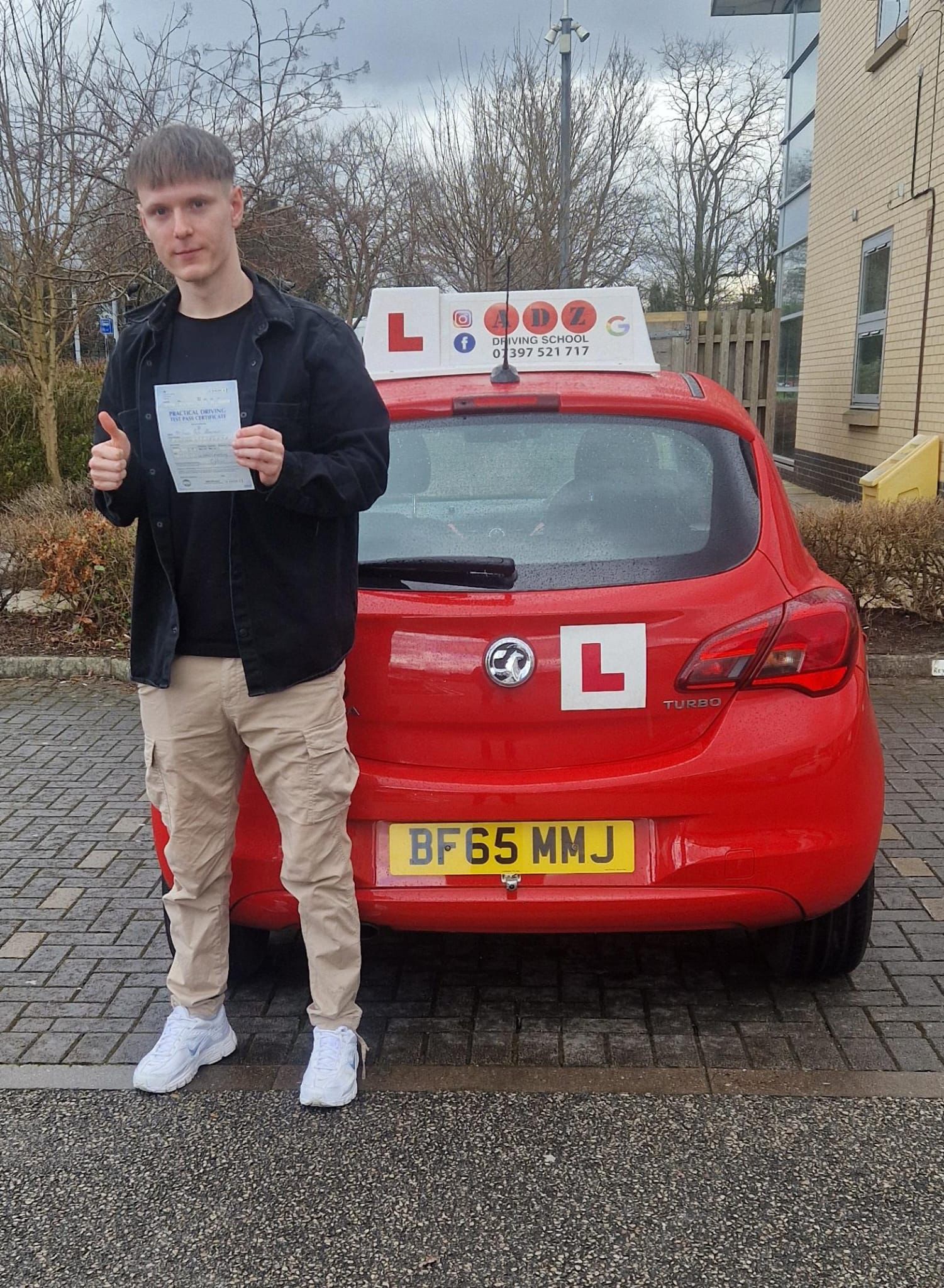 Test pass celebration